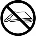 Symbol + må ikke bruges foldet eller rynket.